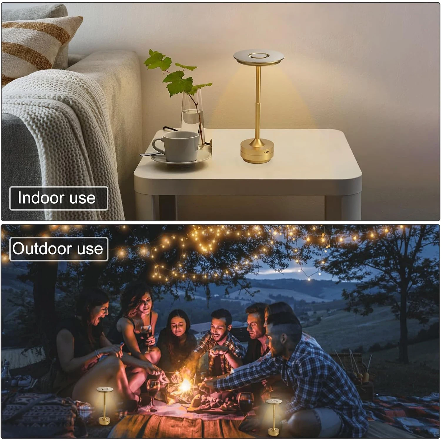 Classic Touch Sensor LED Table Lamp Rechargeable Cordless Desk Lamp 3 Color Adjustable Temperatures Modern Style LED Night Light 6
