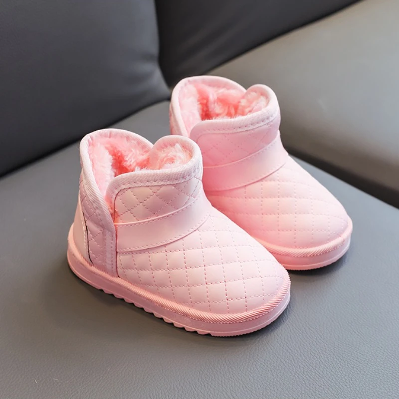 Leather Ankle Boots for Kids Warm Winter Outdoor Shoes