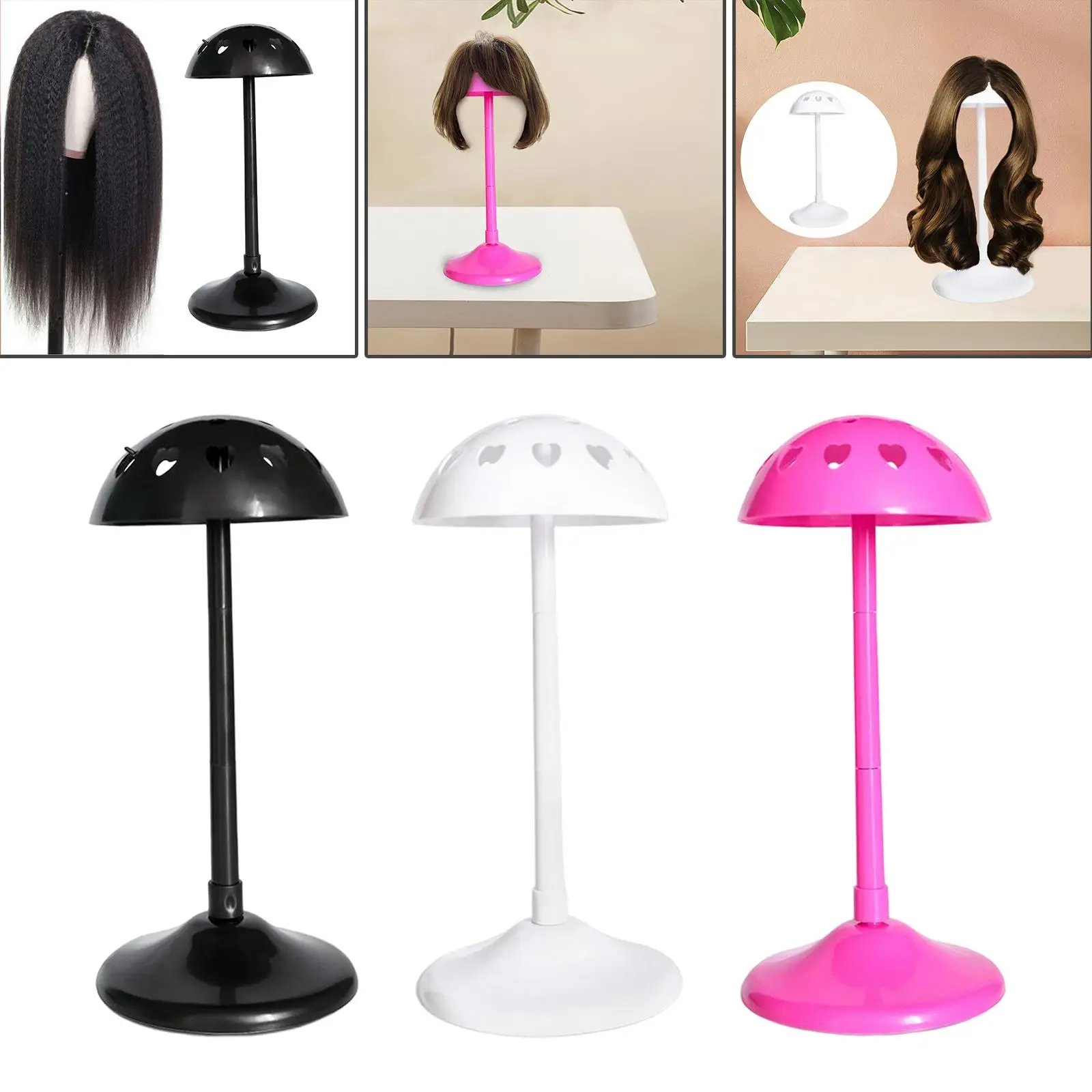 Wig Display Stand with Adjustable Height for Hair Care and Storage in  Wig Display Stand with Adjustable Height for Hair Care and Storage in