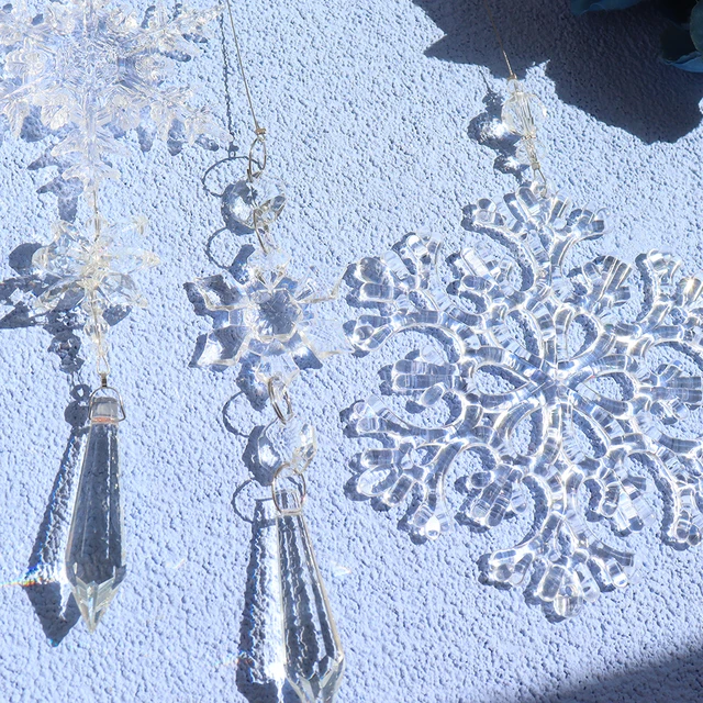 Crystal Light Collection Medál Hópehely Karácsony Fényvisszaverő Terasz Dekoráció Jelenet Elrendezés Függöny Erkély Autóhoz - Image 5