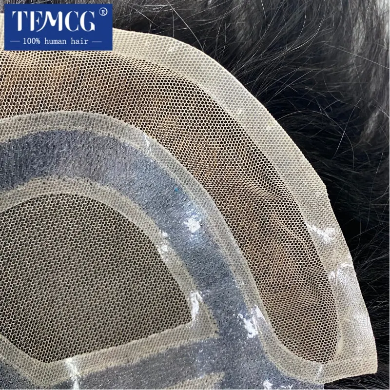 VERSALITE Male Hair Prosthesis Lace Pu Breathable Natural Human Hair Toupee Men Wig human hair toupee