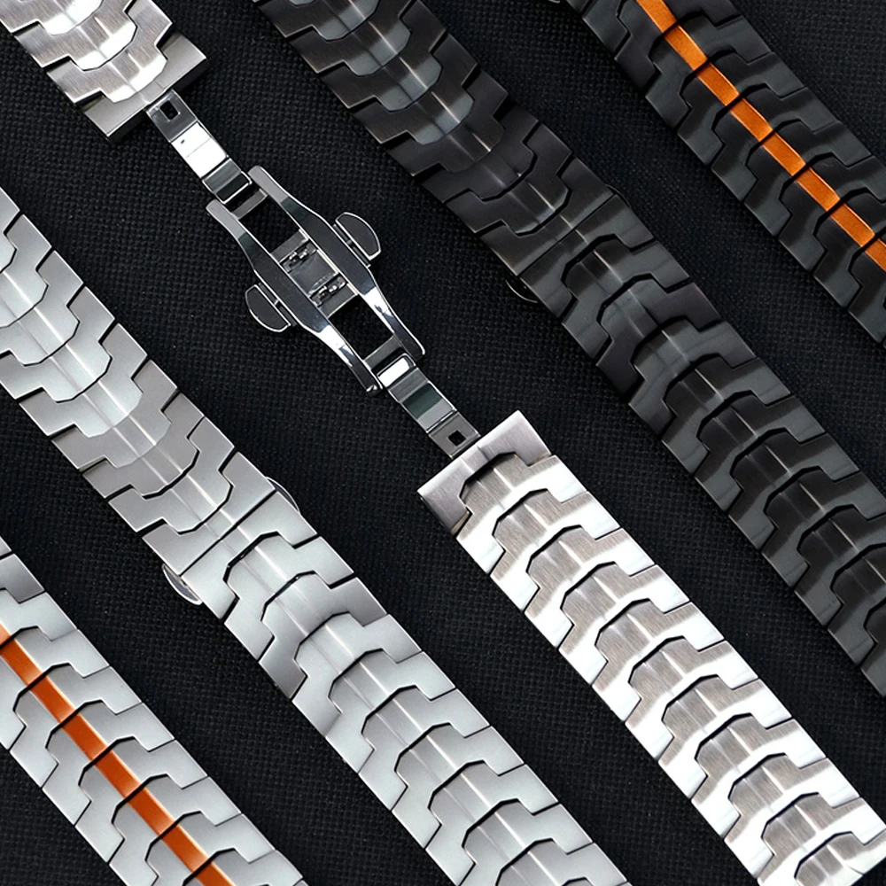 Premium Stainless Steel Watch Band - Elegant No-Gap Metal Bracelet Strap