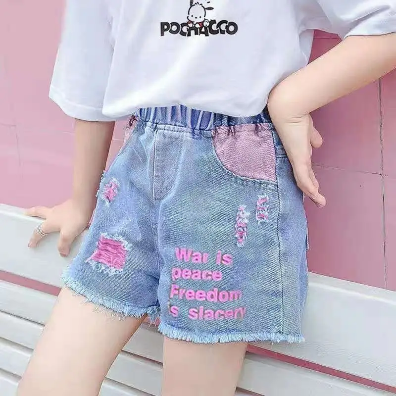 여아용 데님 반바지, 핫 팬츠 의류,  캐주얼 진 반바지, 4, 6, 8, 10, 12, ..