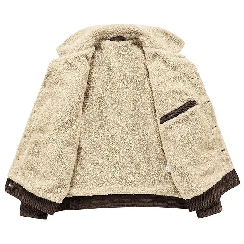 Giacca con cappuccio in velluto a coste da donna, capospalla casual caldo invernale, cappotto invernale ampio, cappotto caldo da donna, giacca con cappuccio di media lunghezza da donna - Italia