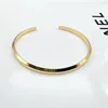 4mm Simple Alloy Gold Color Open Bracelet For Women Rose Gold Color Hip Hop Jewelry Trend Bracelet Accessories Gift 4