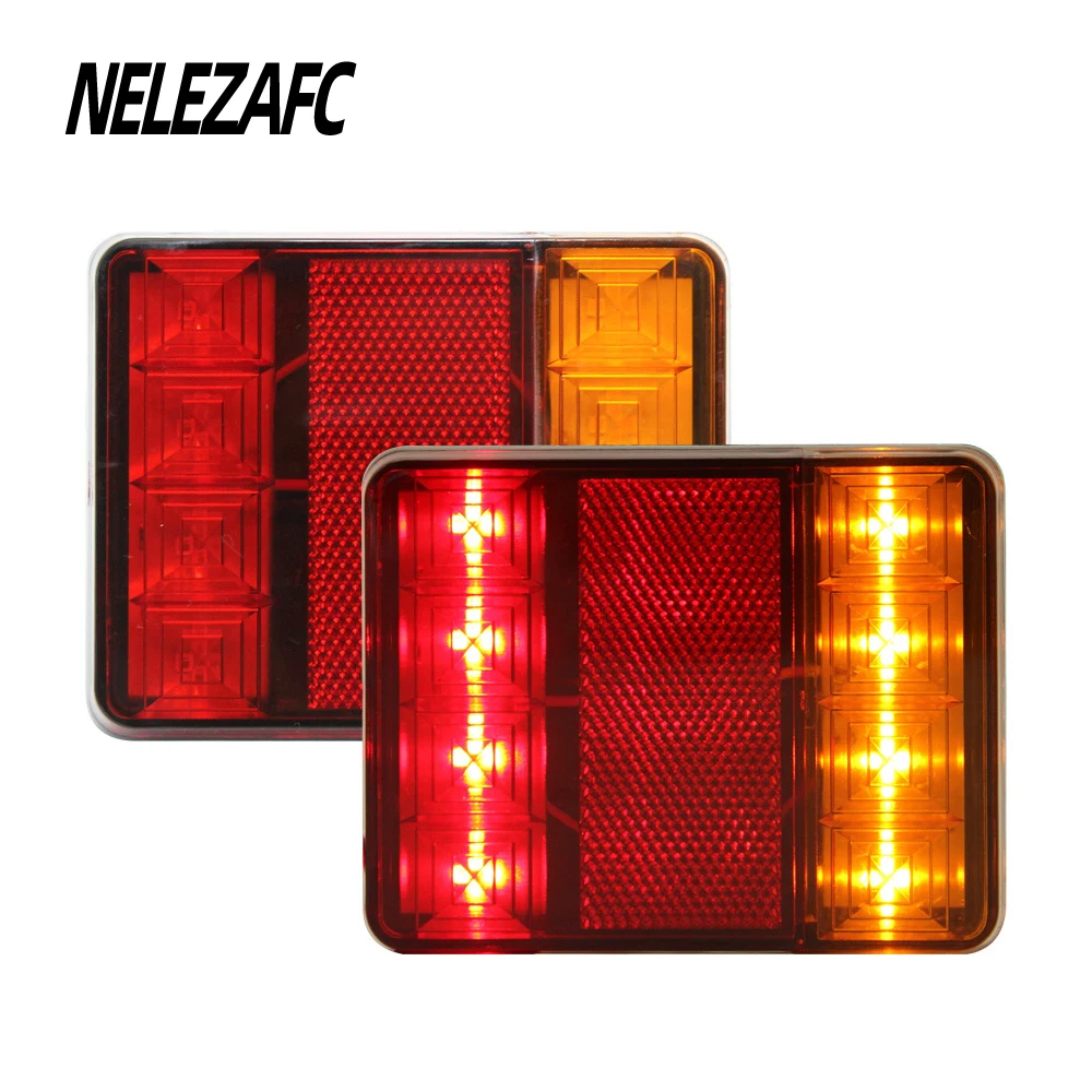 

12V Car Tail Light Waterproof 8 LED Car Rear Lamps Pair Boat Trailer Rear Parts for Trailer Truck Auto Lighting Waterproof IP65