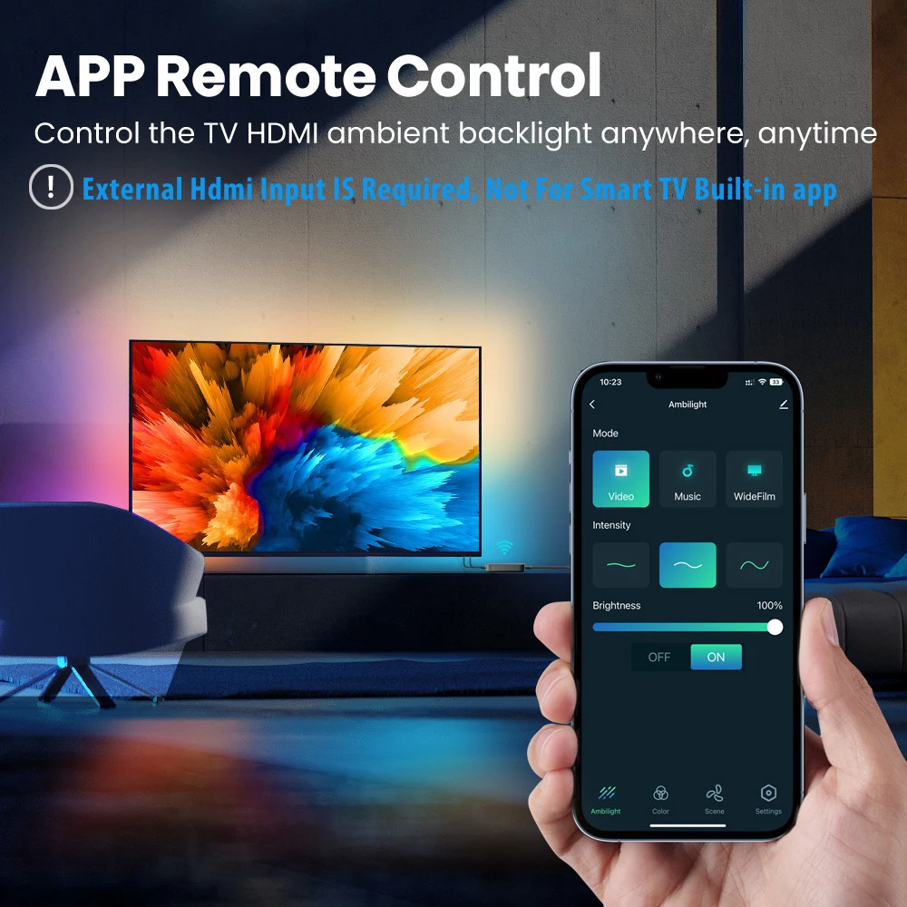 스마트 앰비언트 조명 TV 백라이트, 4K HDMI 2.0 싱크박스 LED 스트립 조명 키트, PC 화면, Tuya LED 테이프, 알렉사, 구글 홈용