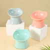 New cat bowl anti-tip feeding and drinking bowl Nordic style square mouth double-ear high-leg cat bowl pet supplies 3