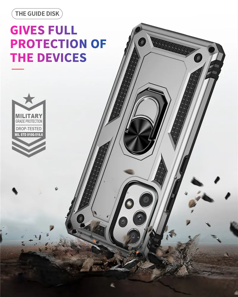 Shockproof Armor Ring 360 Protective Back Cover