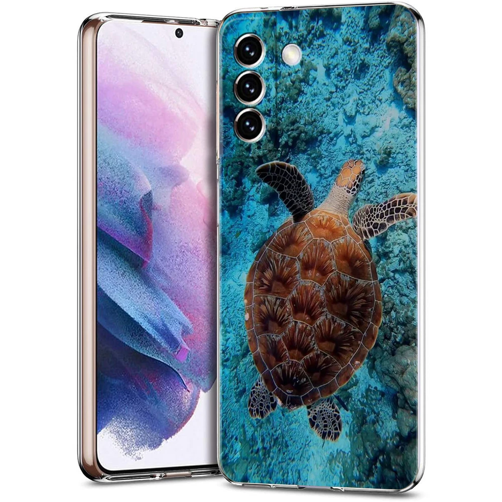 Ocean Blue Sea Turtle Cartoon Soft Clear Phone Case