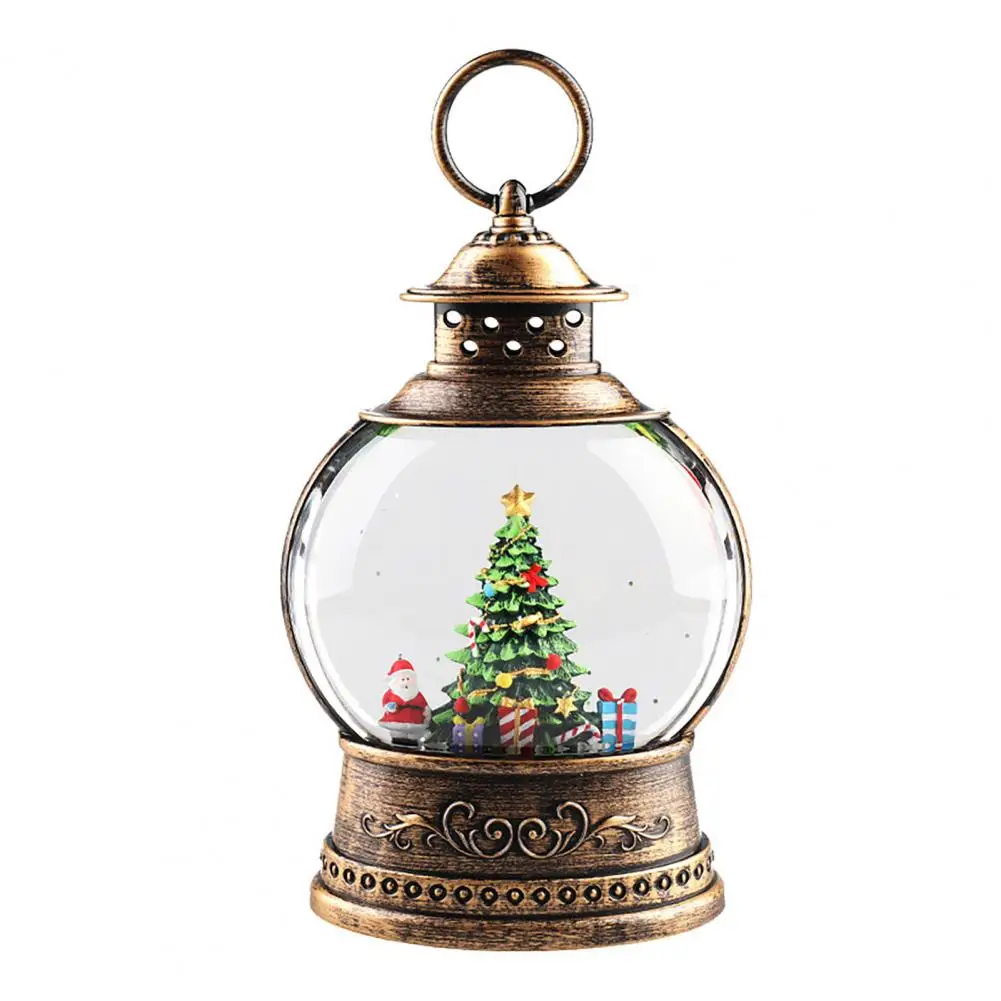 Bola de nieve transparente navideña con luz de noche musical, linterna con pilas y forro USB, decoración de luz de noche con lentejuelas y nieve brillante