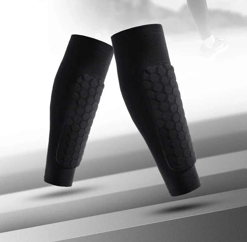 1 Pack Gym Sports Soccer Leg Guards Soccer Honeycomb Crash Leg Calf Sleeve Compression Cycling Guards