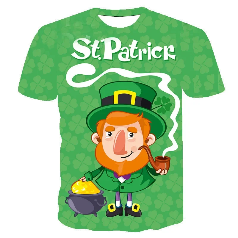 Irish Patrick's Day Clothing Green Clover Animal Cat 3D
