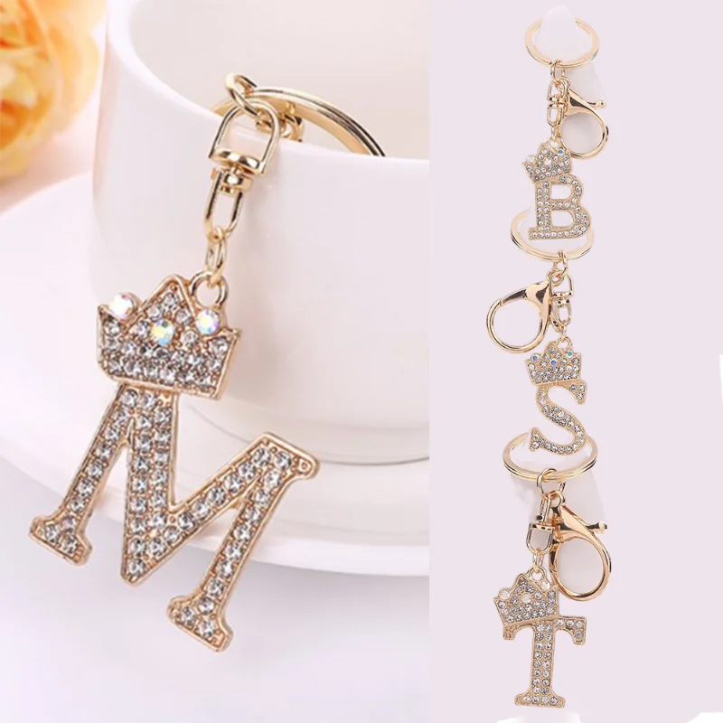 26 Letter Metal Keyring Fashion Bag Pendant DIY Bag Accessories Luxury Crown Letter Pendants Free Combination of Accessories