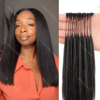 12A Silky Straight Crochet Human Hair Extensions Feather Knotless PreSeparated Lightweight Highlight Color Crochet Braiding 1