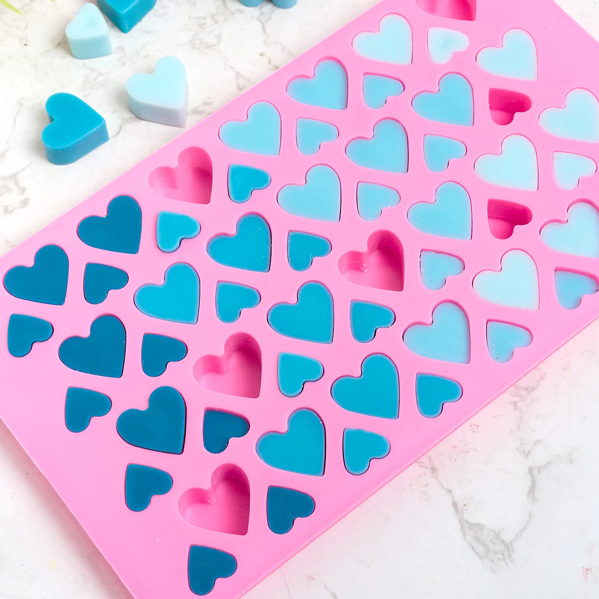 56 Compartment Heart Shape Silicone Mold DIY Large Small Love Cake Chocolate Ice Tray Baking Molds Home Holiday Decor silicone mold