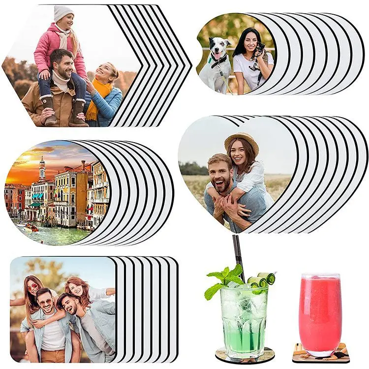 5mm Thick Car COASTERS Sublimation BLANKS Neoprene With Rubber Backing 100%  Polyester Dye Sublimation Blanks Car Accessories 