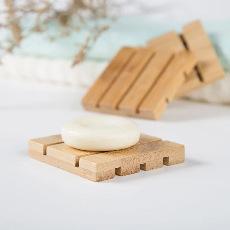 Creative bamboo soap box Simple wooden  soap dish Essential oil soap rack Drain soap holder images - 6