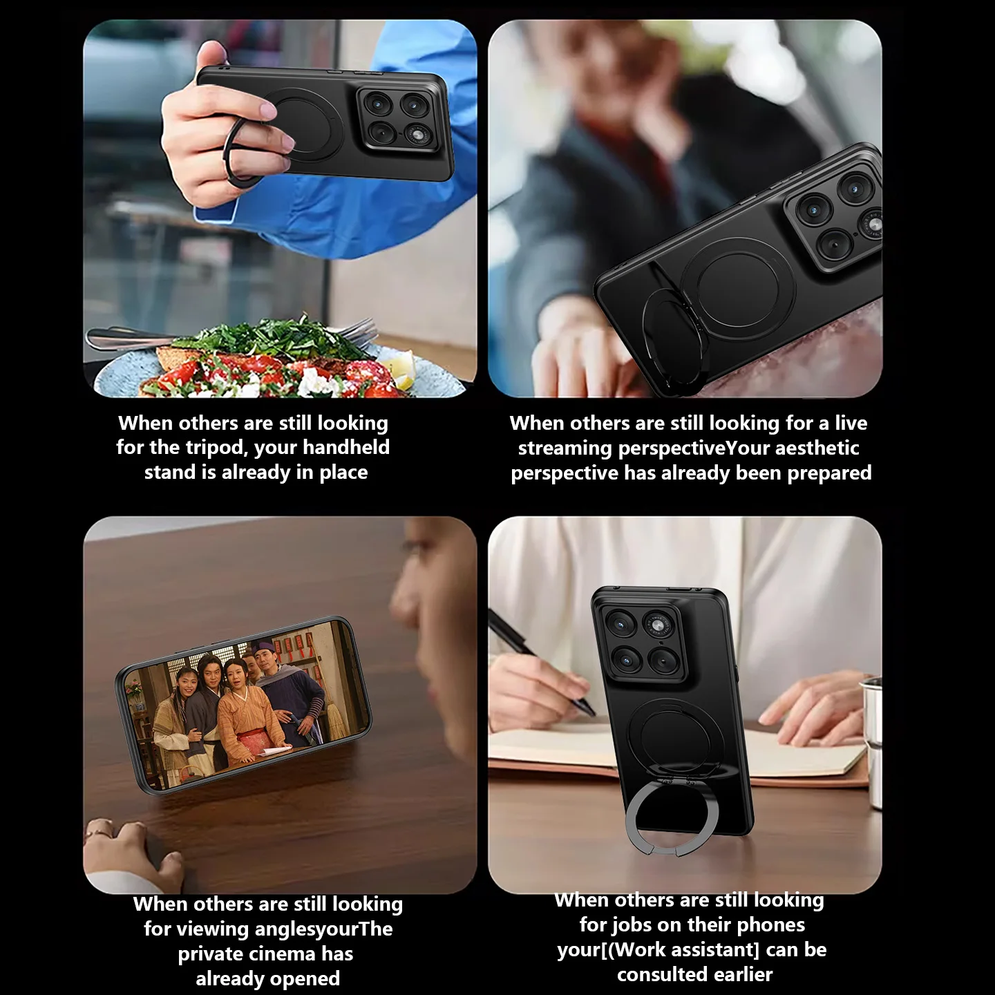 360-Degree Rotating Matte Case with Magnetic Shockproof Protection