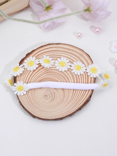 6 Fasce Per Capelli Bambina - Motivo Margherita, Colorate, Elastiche E Carine