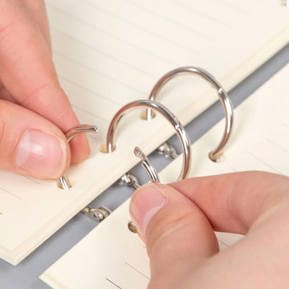 Metal Binder Book Rings Loose Leaf Book Hoops Index Cards Album Binding Clip Hole Punch Calendar Circles Office Supplies