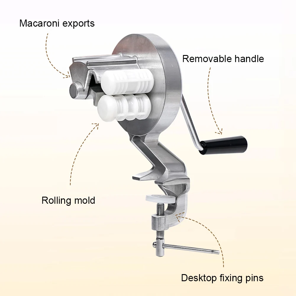 Manual Macaroni Maker Portable Hand Cranking Noodles Pressing Machine Homemade Pasta Maker for Kitchen Restaurant Noodle