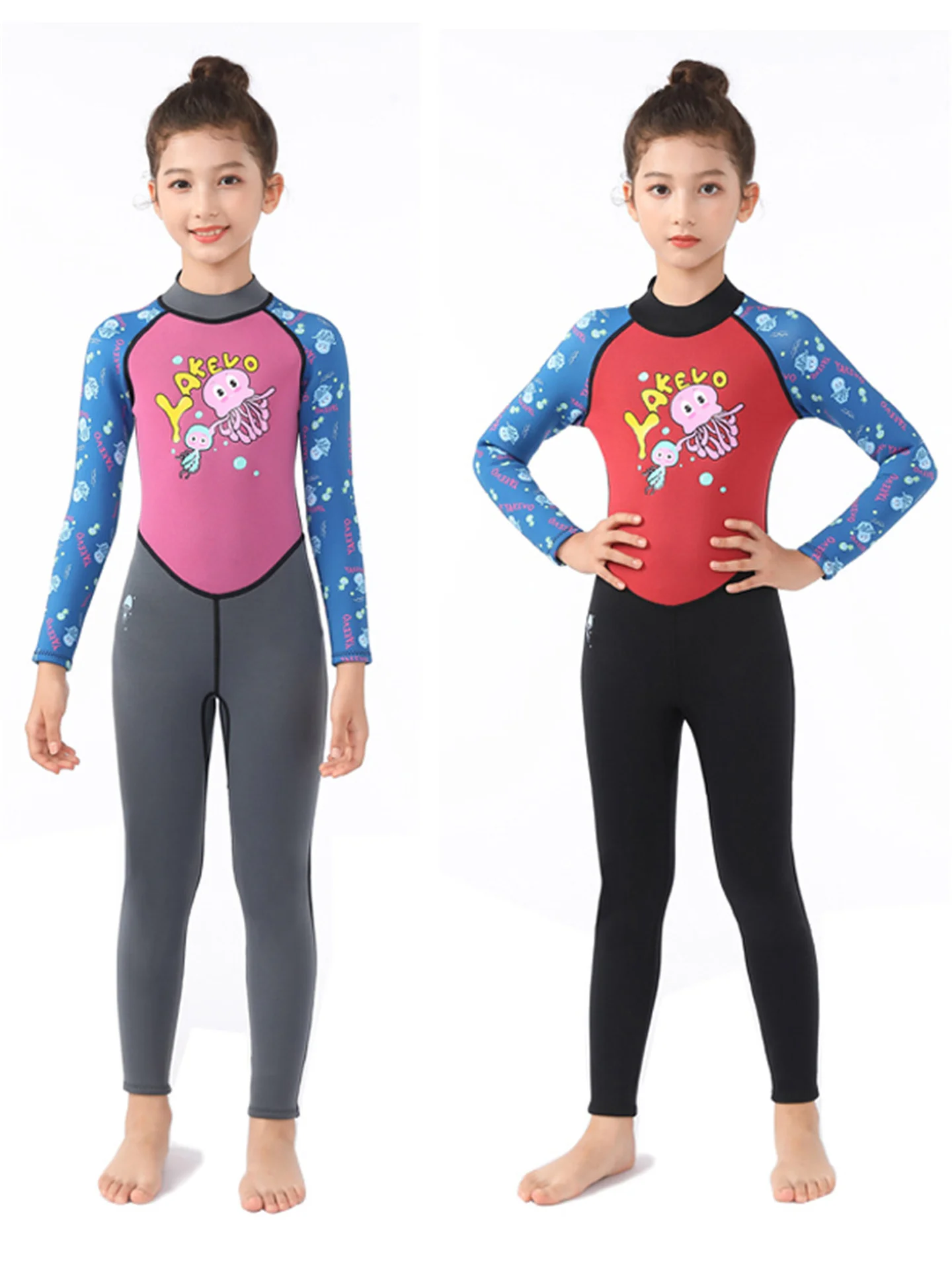 

2 5mm Children Diving Suit Girl One Piece Swimsuit Warm Long Sleeved Sun Protection Surfing Suit Floating Diving Mother Suit
