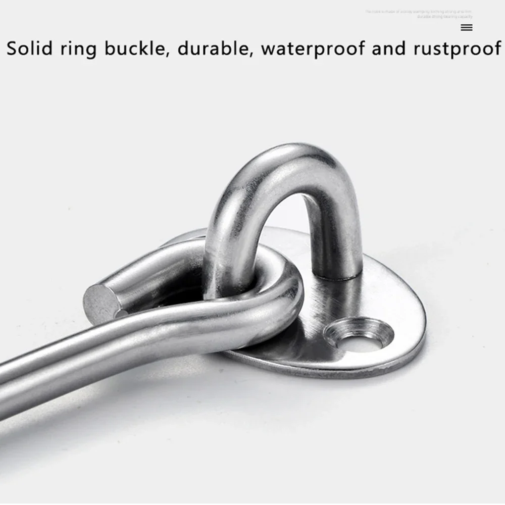 Safety Lock Black Stainless Steel Window Lock with Switch Cabin Window Hook Door Eye Latch Silent Catch Holder with Screws