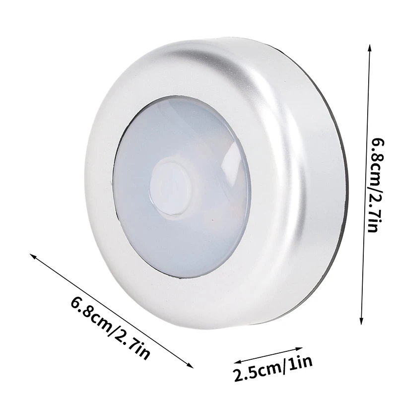 Stick On Wall Lights 3.5W Cute Led Push lights Stepless Dimming Battery Powered Stick on Night Light for Closets Counters