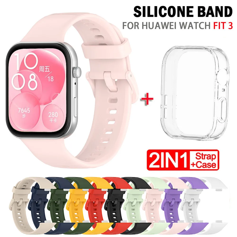Enhanced Silicone Watch Strap with Case and Screen Protector