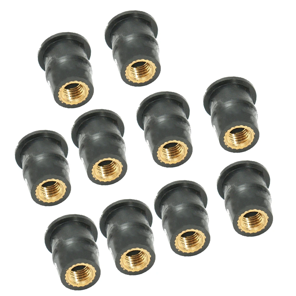 Universal M5 M6 Rubber Nuts 10PCS Motorcycle Windscreen Windshield Bolts Screws Nut Fastener for Kayaking Rubber Well ATV motorcycle accessories auto fasteners auto accessories