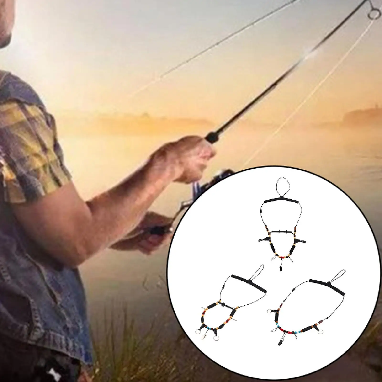 Fly Fishing Necklace Tackle Lanyard Wood Foam Material Fishing Organizer Neck Strap for Carp Fishing Adventure