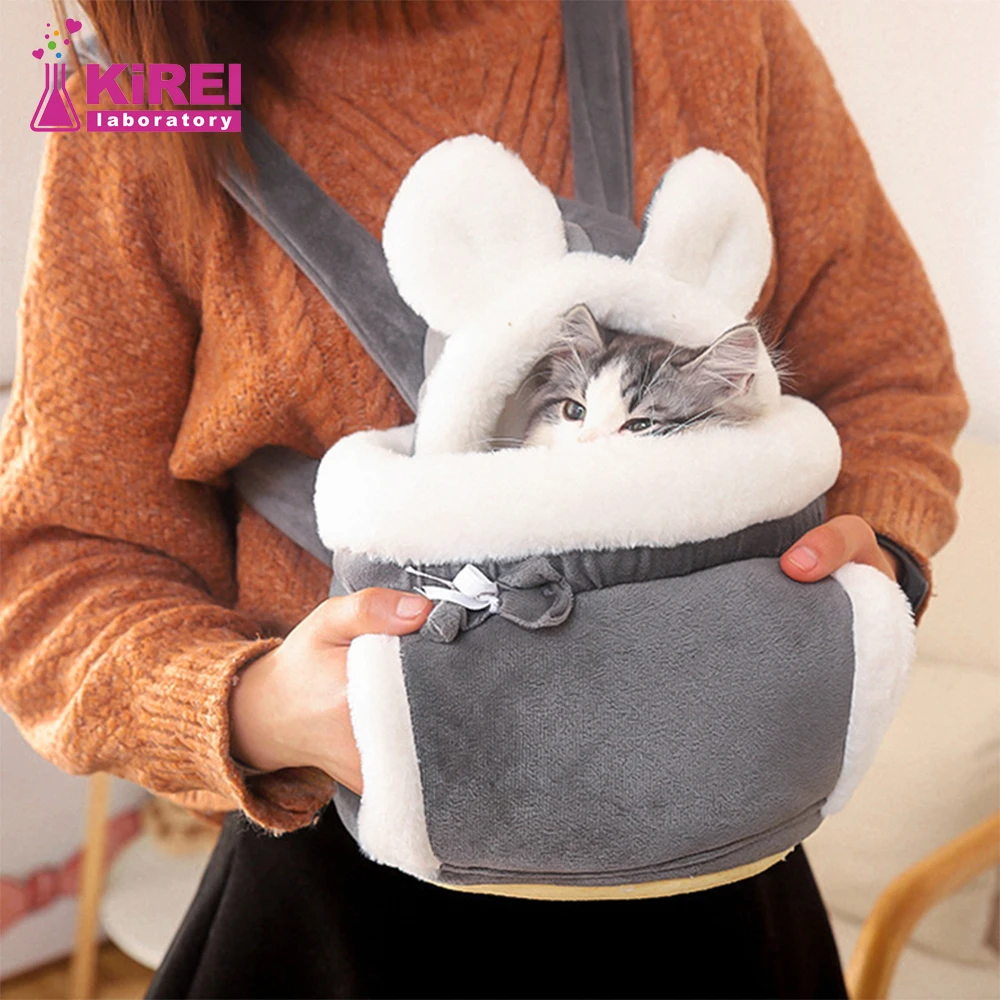 Small Cat bag Teddy English Short Chest Tote Bag Dog Cat Warm Tote Bag Pet Shoulder Portable Backpack Cashmere Winter