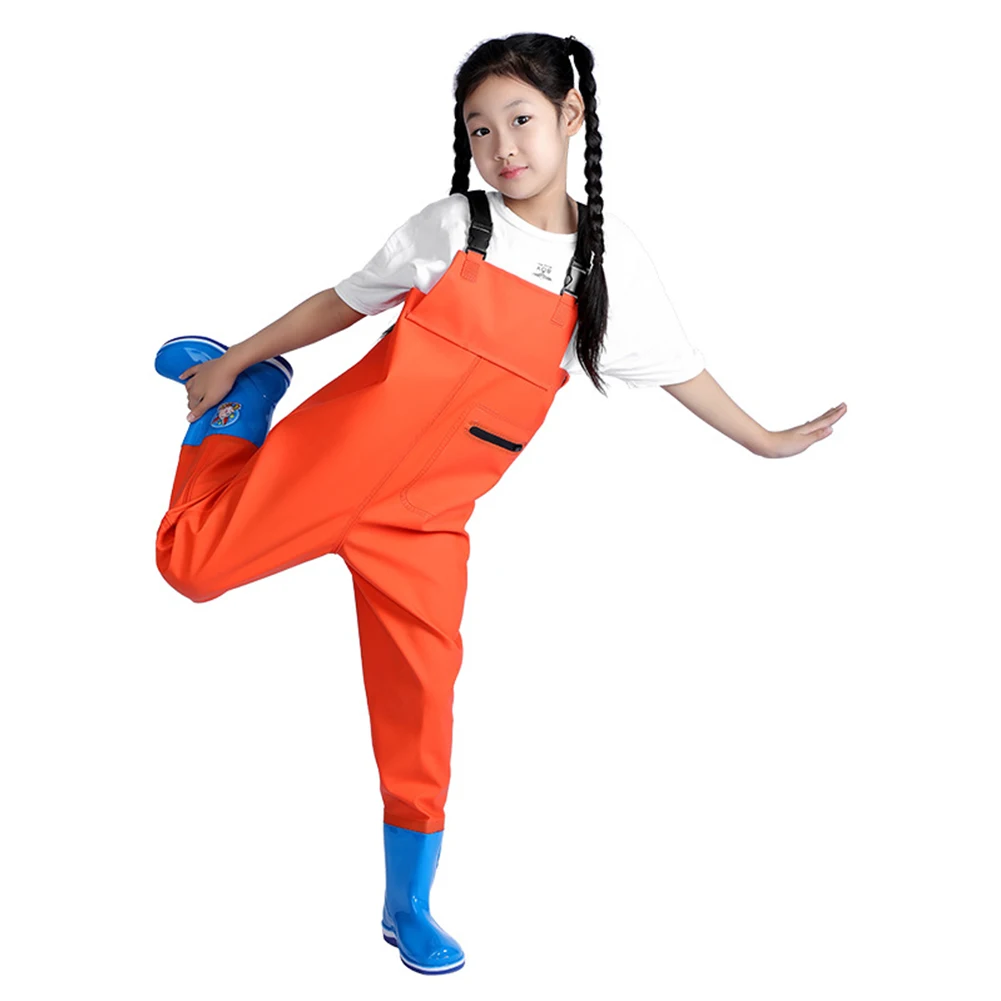 Kids Fishing Waders Kids Waders With Boots Full Body Rain Trousers Waders For Teenagers Waterproof Pants For Outdoor Fishing Watersuits