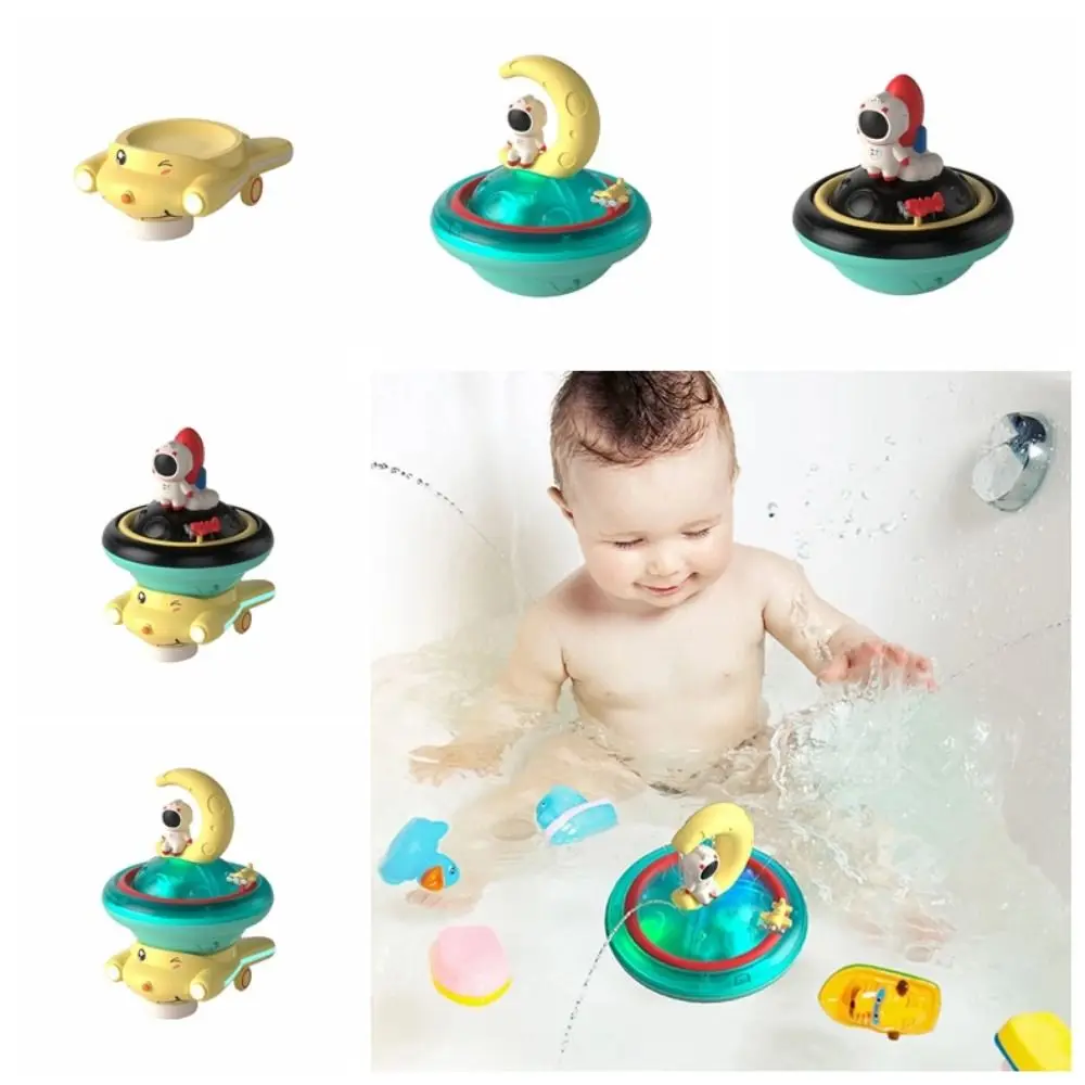 

Rotation Baby Bath Toys Automatic LED Moon Spray Water Bath Toy Early Education Sound and Light Space Water Jet Squirt Toys