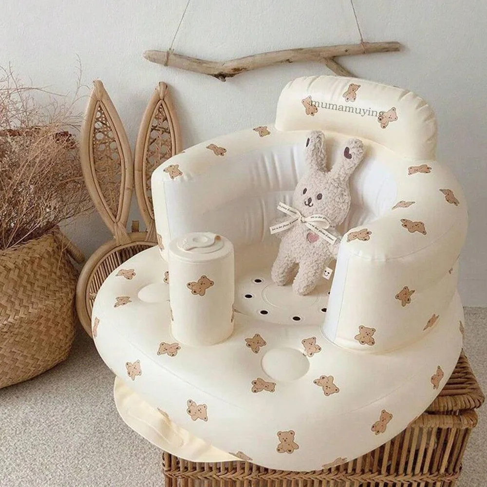 1PCS Inflatable Baby Seat for Babies, Baby Floor Seats for Sitting Up, Blow Up Baby Chair with Built in Air Pump 6