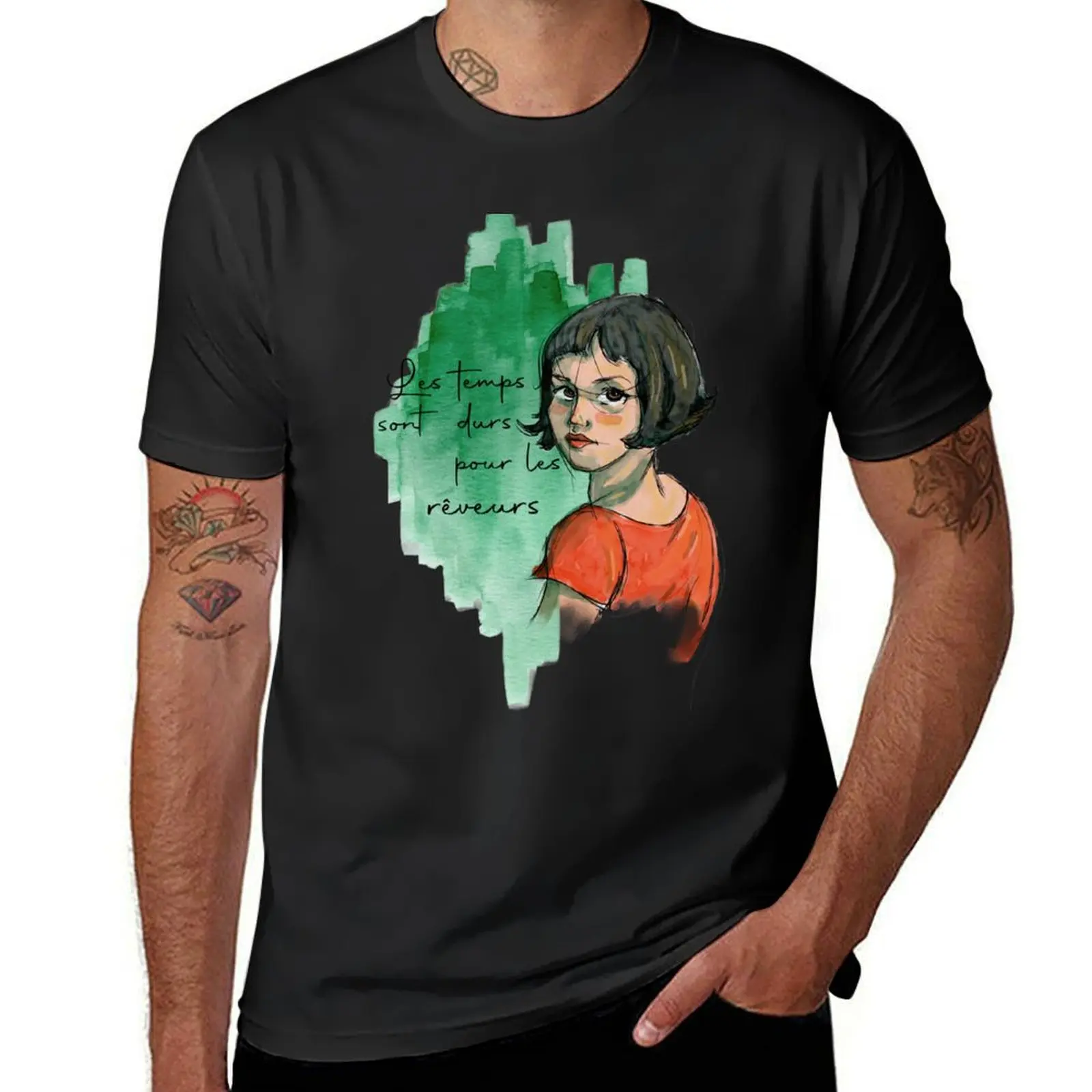 

Футболка Amelie rêveurs, футболки с коротким рукавом, футболка, аниме одежда, восхитительная мужская одежда