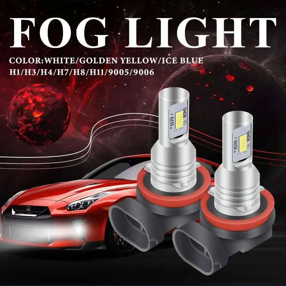 TCYATO 2Pcs H7 H1 H8 H9 H11 9005 9006 전구 HB3 HB4 CSP LED 슈퍼 브라이트 헤드라이트 DRL 램프 6000K 화이트