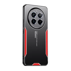Enhanced Shockproof Protective Back Cover - Hard Aluminum Alloy + PC Shell for Realme 12 Plus (Red)