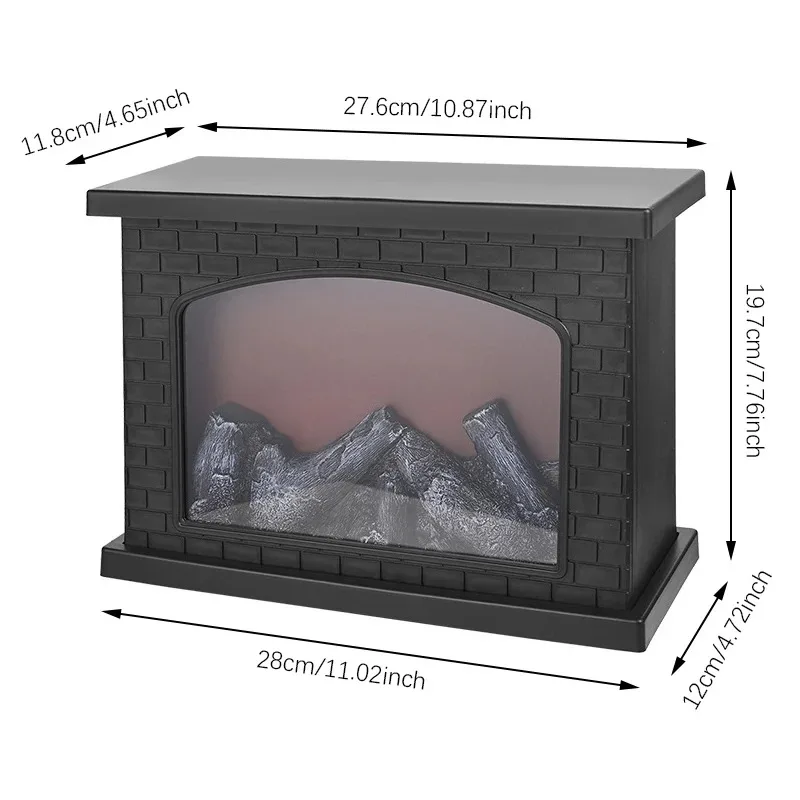 Christmas Fireplace Flame Lamp Charcoal LED Table Light Warm Light Holiday Gift Party Home Decor Festive Ambient Lighting