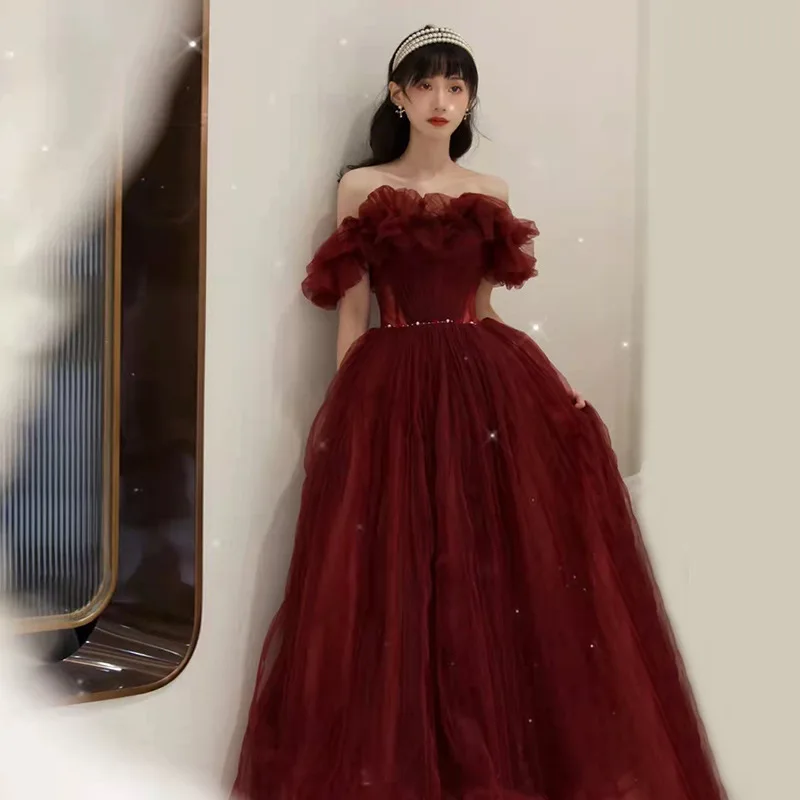 Women's Off Shoulder Sweat Dress Girl's Dress Princess Bridesmaid Banquet Party Ball Prom Celebrity Dresses Fashion womens dress