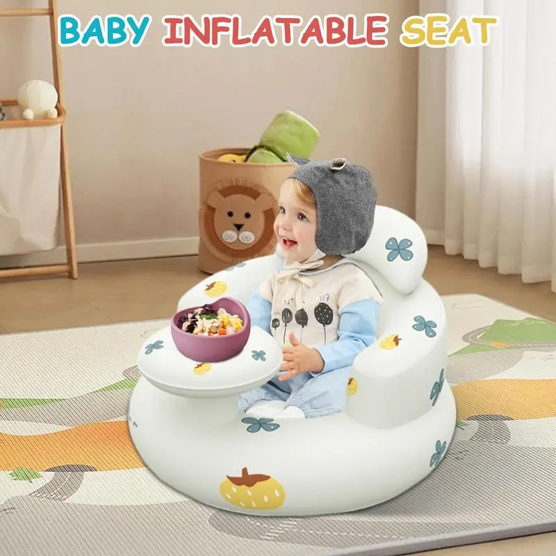 PVC Baby Sofa Learning to Sit Chair Infant Toddler Inflatable Seat Bathing Stool Multi-functional Cute Bathroom supplies - Image 5
