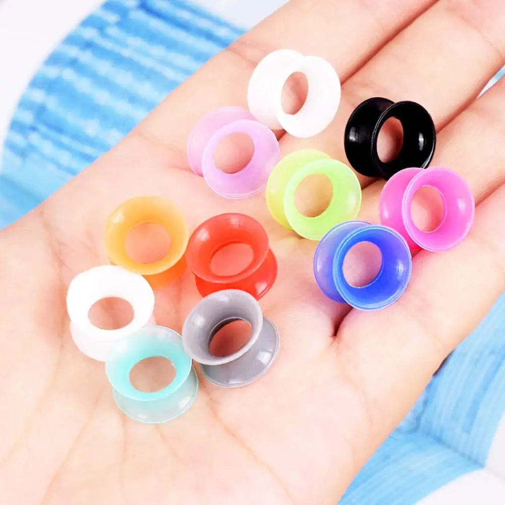 Uwiyo 6 Pairs Silicone Tunnels 4-20mm Heart Shape Silicone Ear Plugs