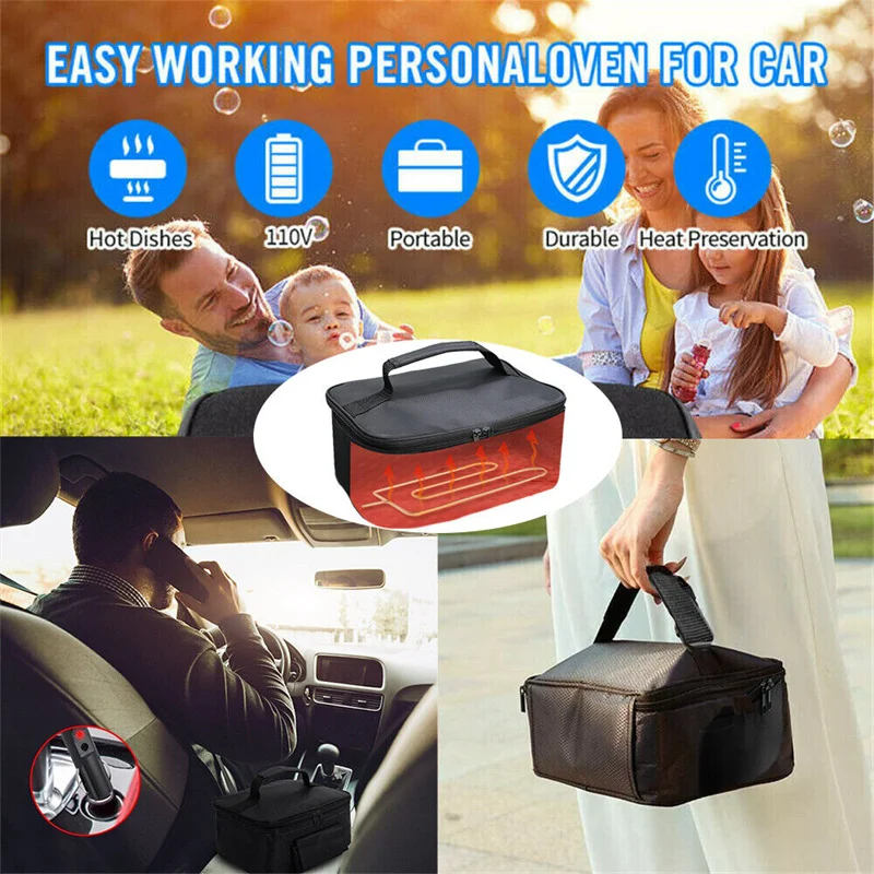 Mini auto portatile microonde 12V forno elettrico riscaldamento rapido  scatola da Picnic per viaggi campeggio cibo cucina accessorio da viaggio -  AliExpress