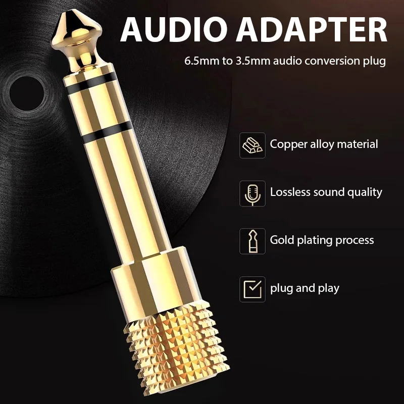 Jack 3.5 Speaker Connector 6.35mm Male to 3.5mm Female Audio Connector 3.5 Jack Aux Cable for Speaker Guitar Jack 6.35
