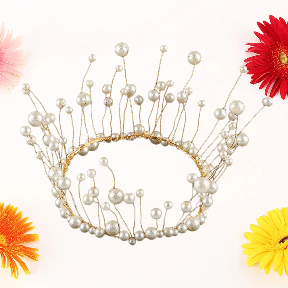 

Pearl Cake Topper Tiara Artificial Pearl Cake Decoration Topper for Wedding Graduation Party