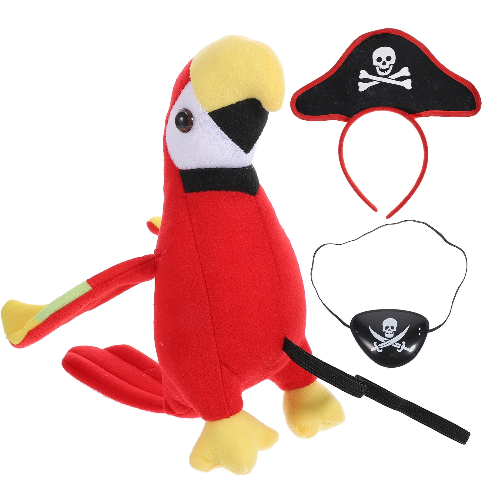 

Pirate Parrot Set Funny Pirate Eye Patch Headband Decor Prop Pirate Headwear Eye Mask Parrot Role Playing Prop Set Bird