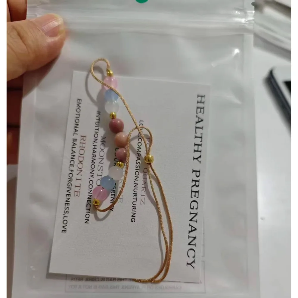 Bohemian cross-border bracelet cord weaving rope women's handmade aquamarine redwood pattern jewelry hand-woven