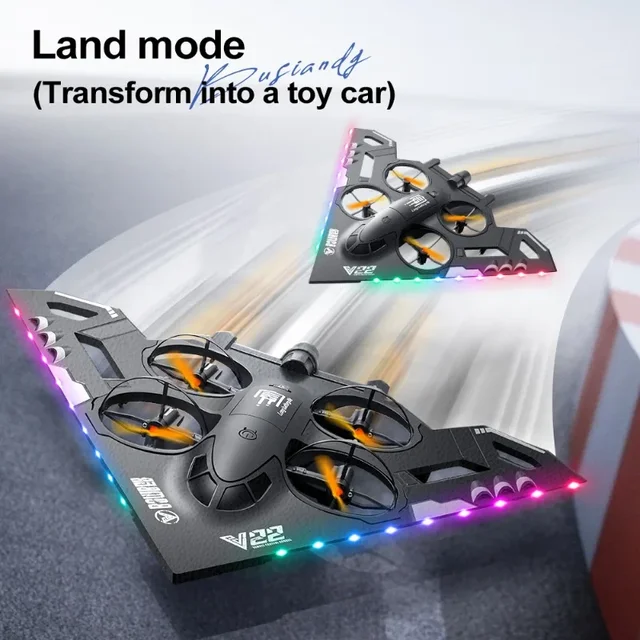 V22 RC Aircraft Water Land Air Three in One Plane Model Glider Toy Capable Aerial  with Drone Birthday presents for boys girls 6