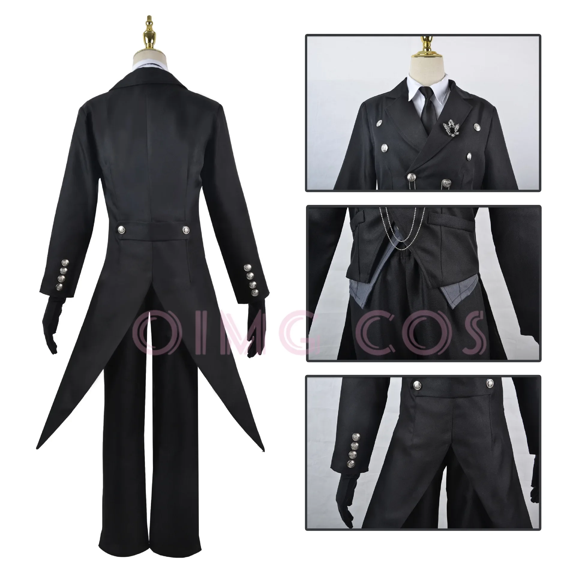Cosplay Costume Sebastian Michaelis Black Butler Adult Carnival Uniform Wig Anime Halloween Party